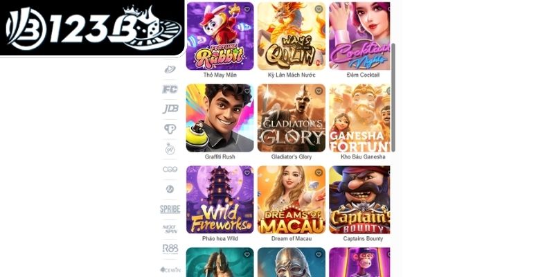 Các trò slot nổi bật tại 123B