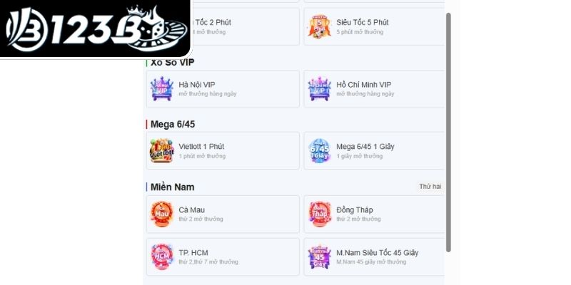 Các sản phẩm nổi bật tại xổ số123B